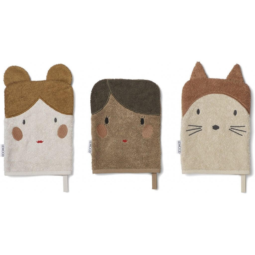 Liewood Sylvester washandjes 3 pack - Pop zand mix