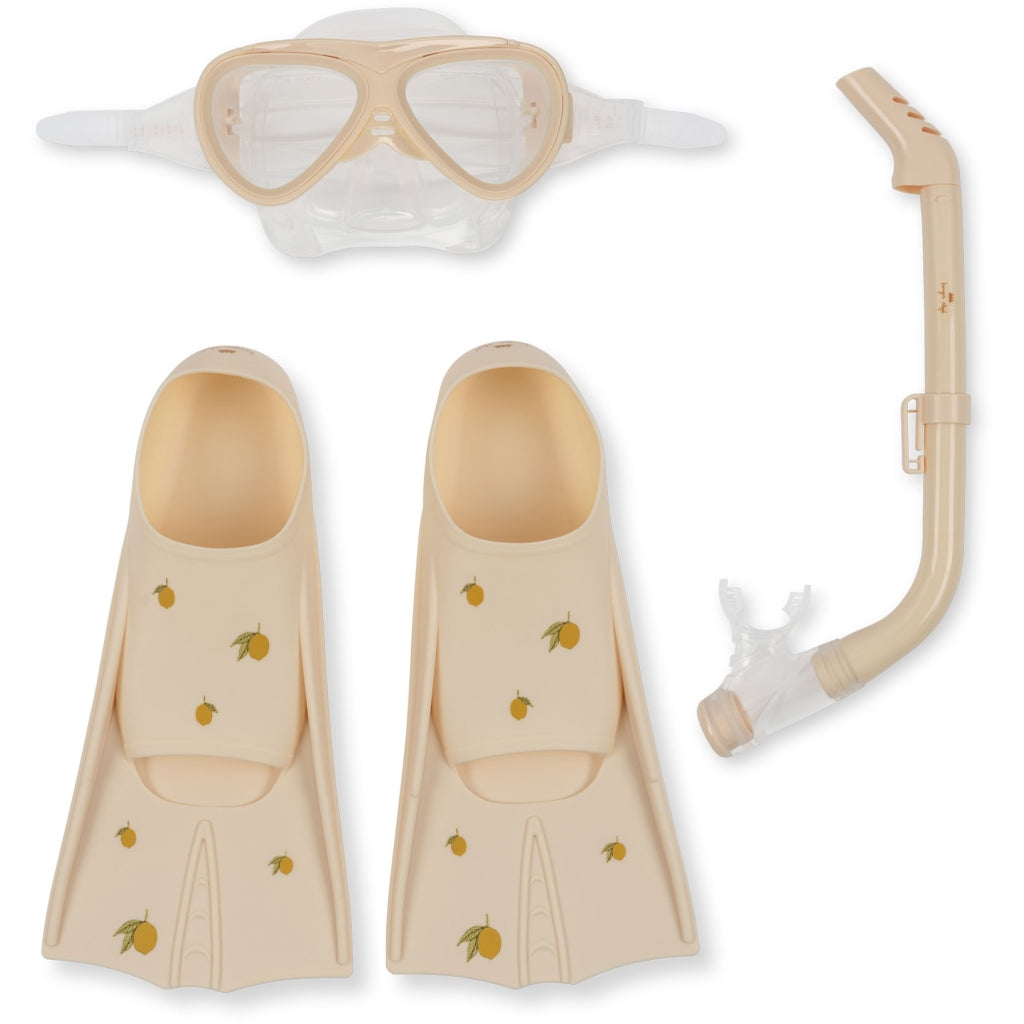 Konges Sløjd Mello snorkel set child - Lemon - Diving bib / Swim fins / Snorkel