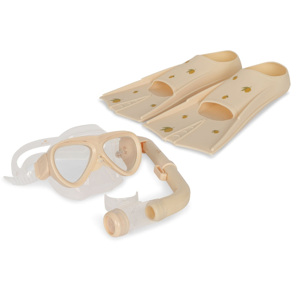 Konges Sløjd Mello snorkel set child - Lemon - Diving bib / Swim fins / Snorkel