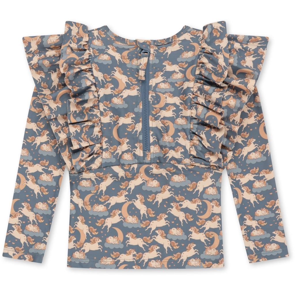 Konges Sløjd Maillot de bain à volants Manuca enfant - Licorne bleu