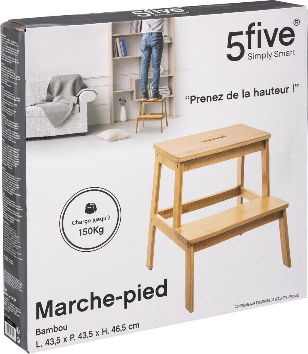 Atmosphera Bamboo Stool - 2 Steps - Stairs - Ladder - Step