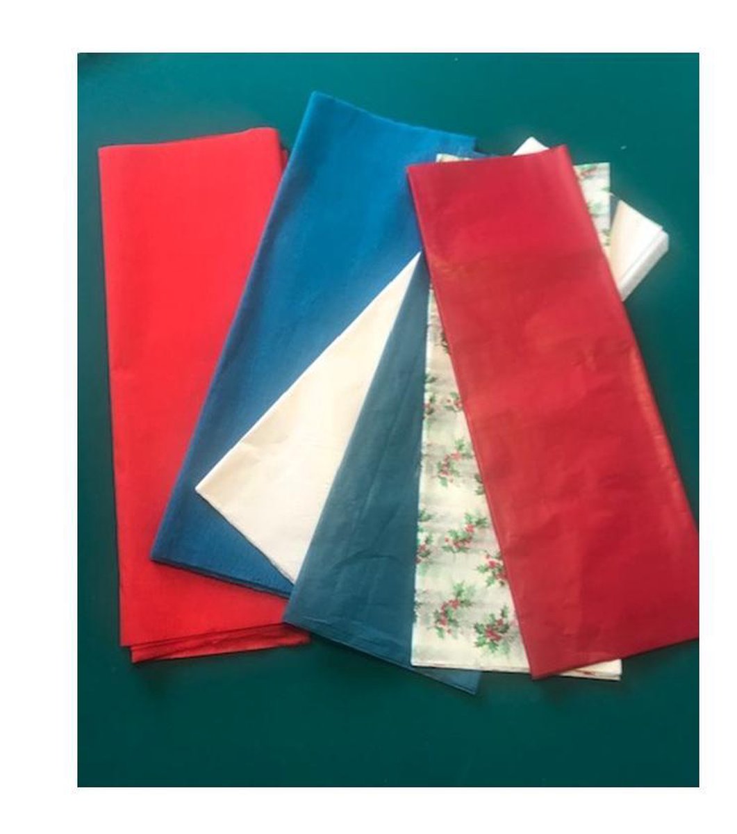Set Crepe en inpakpapier kerst basis pakket 150 x 50 cm - inpak papier -  10 pakken