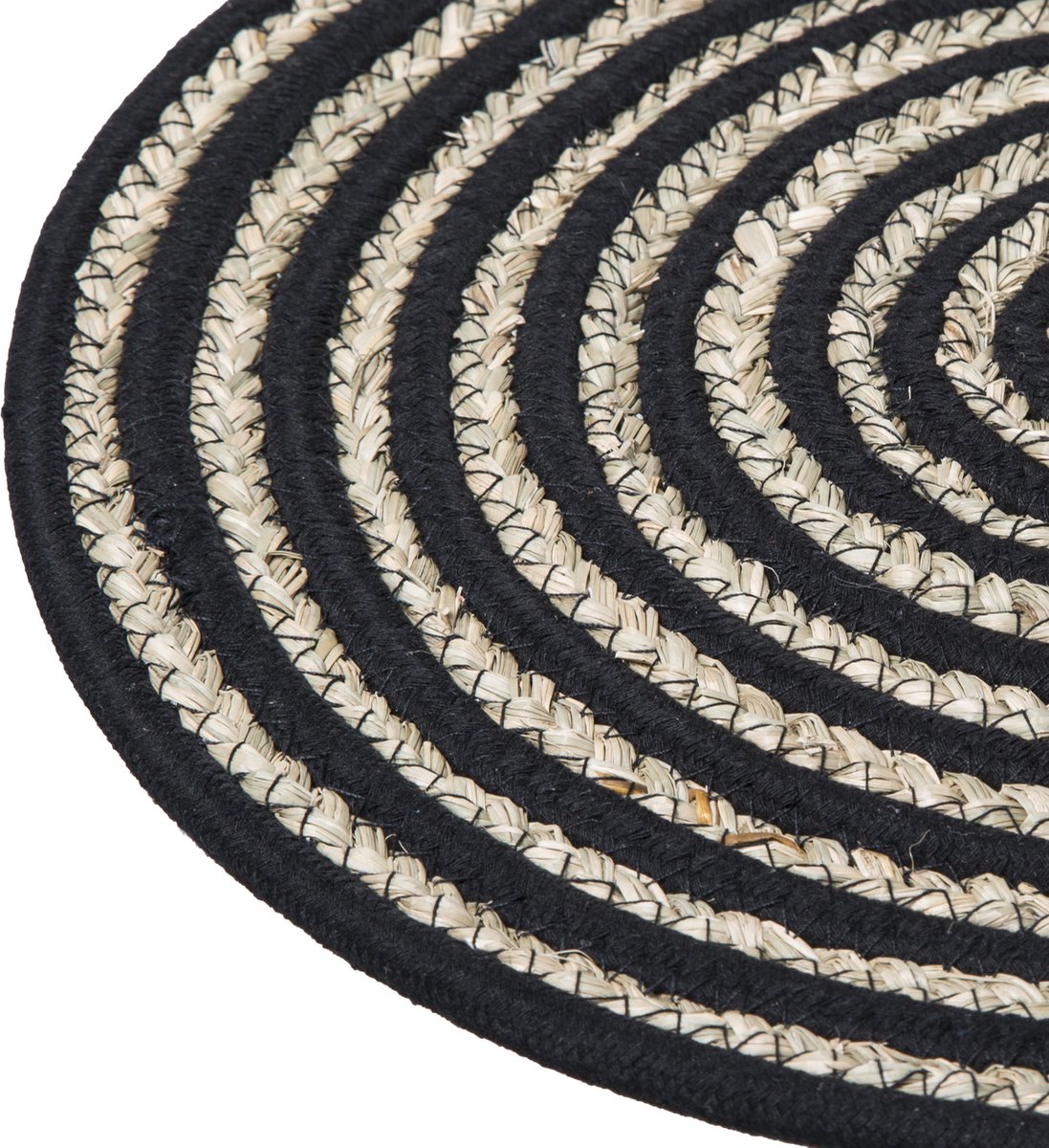 Set de table 5Five terre - Rond - Dia 38 cm - Noir / Naturel - Jacinthe - 2 pièces