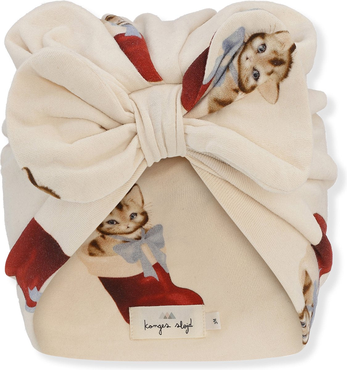 Konges Sløjd Turban beanie baby - Xmas kitty - Tulband - Biologisch katoen