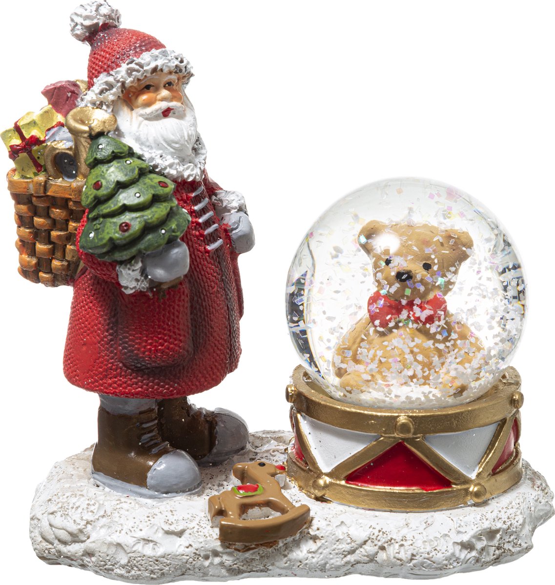 Sweeuwbol kleine beer en kerstman - 45MM - Snowglobe