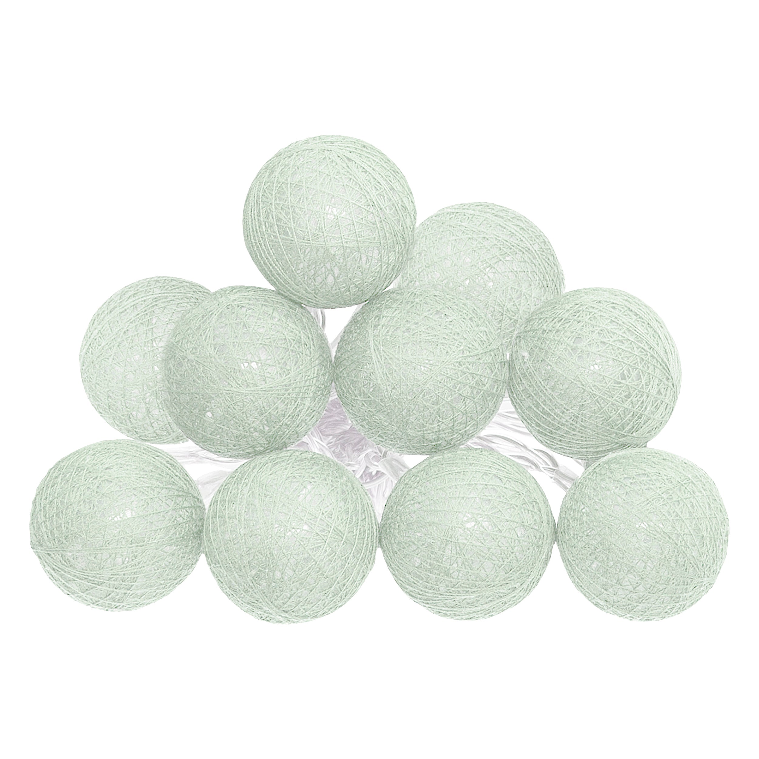 Atmosphera LED Lichtslinger - Batterijen niet inbegrepen - 10 Ballen - Ø6cm - Celadon groen