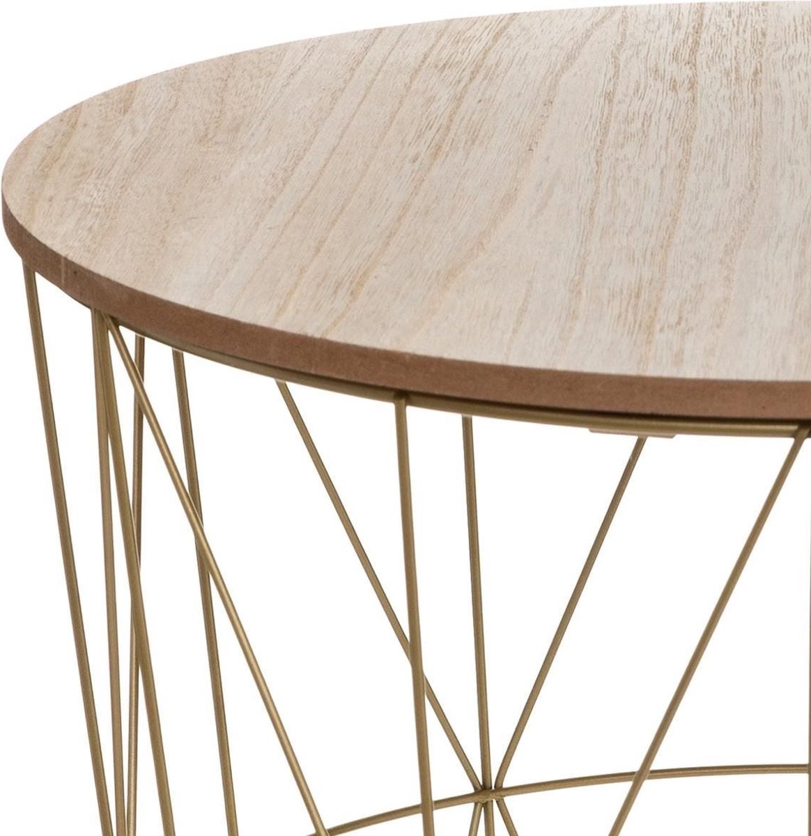 Sphera Bijzettafel - 39.5 x 41cm -Hout/Metaal - Goud