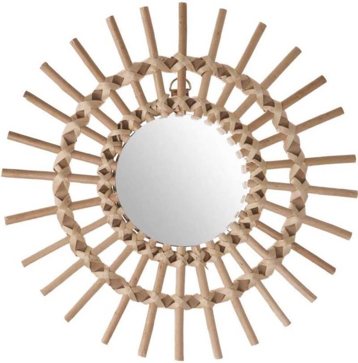 Atmosphera Bamboe Spiegel Rond D30 cm - Rotan Wandspiegel