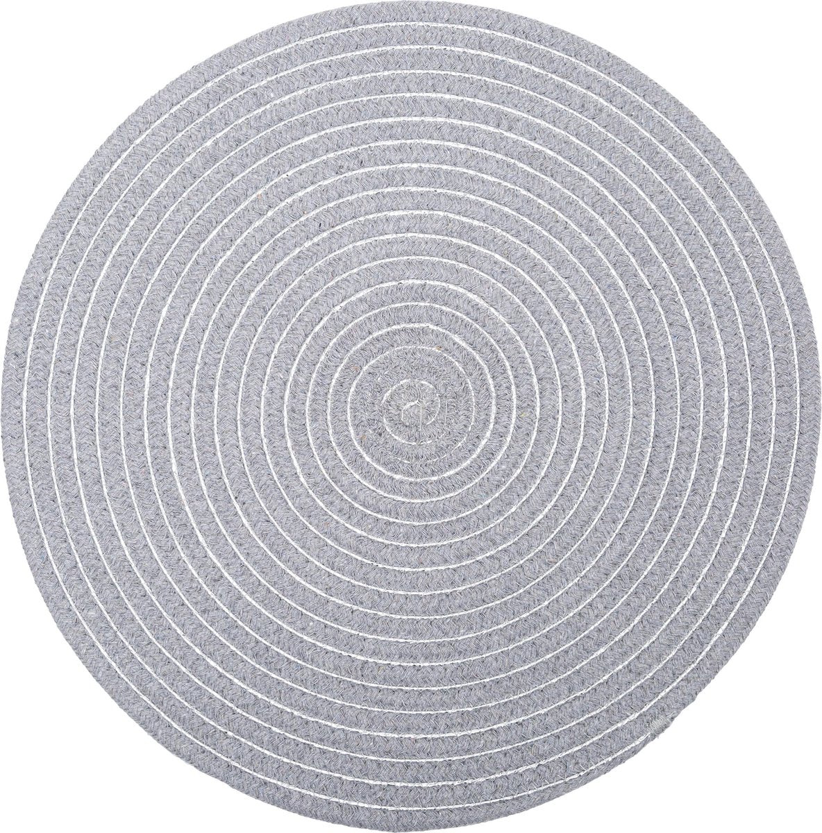 Atmosphera onderlegger set van 2 - Glanzend - licht grijs - Placemat - D35 cm