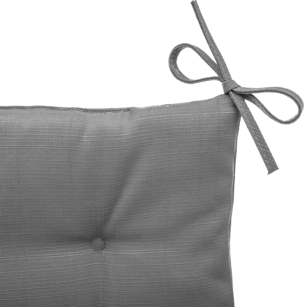 Hespéride Korai Coussin de chaise avec rubans - Déperlant - Déhoussable - 4 boutons - 40x40cm - Gris