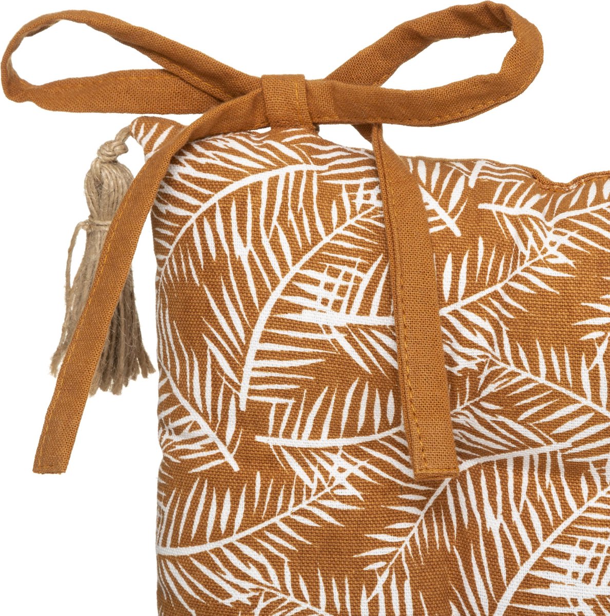 Coussin de chaise Atmosphera IMP Safari ocre - 100% Coton - Avec 2 rubans - Avec imprimé