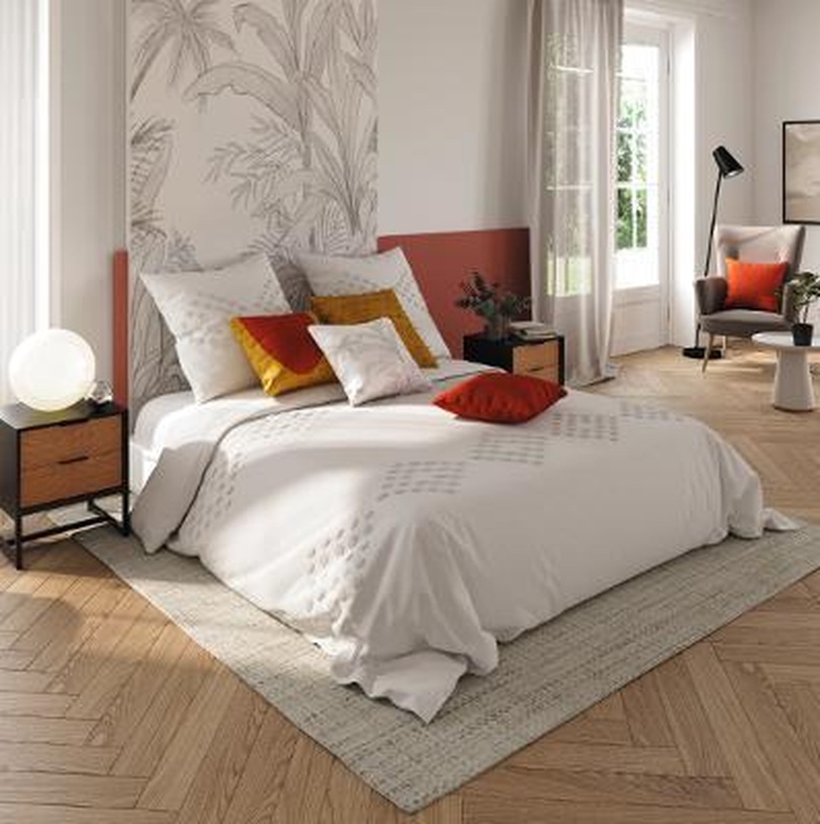 Atmosphera Duvet cover set with 2 pillowcases 240x220cm White