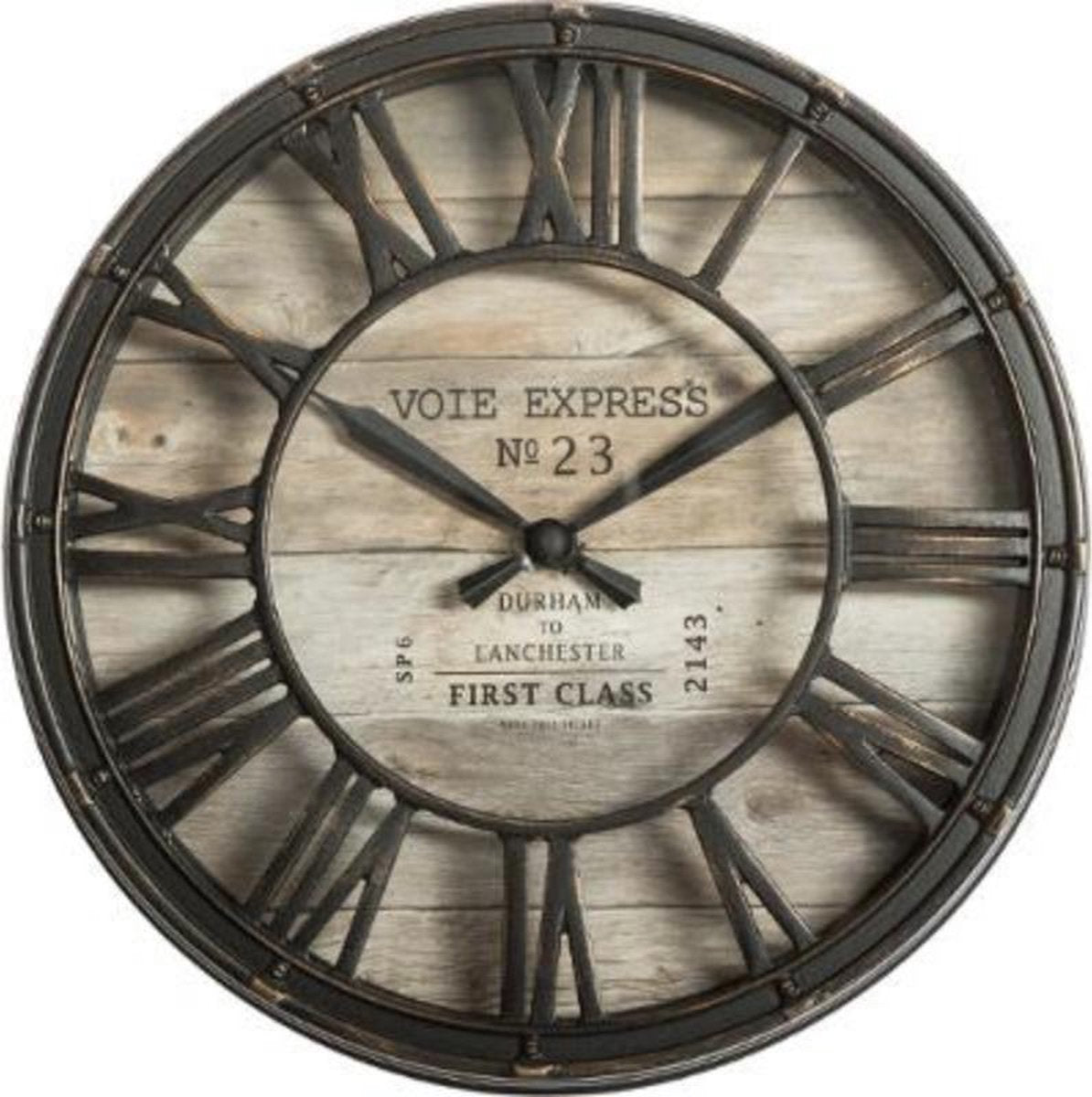 Wall clock brown - diameter 21 cm - Living room clock Industrial - Rural wall clock - Kitchen clock - Vintage clock -