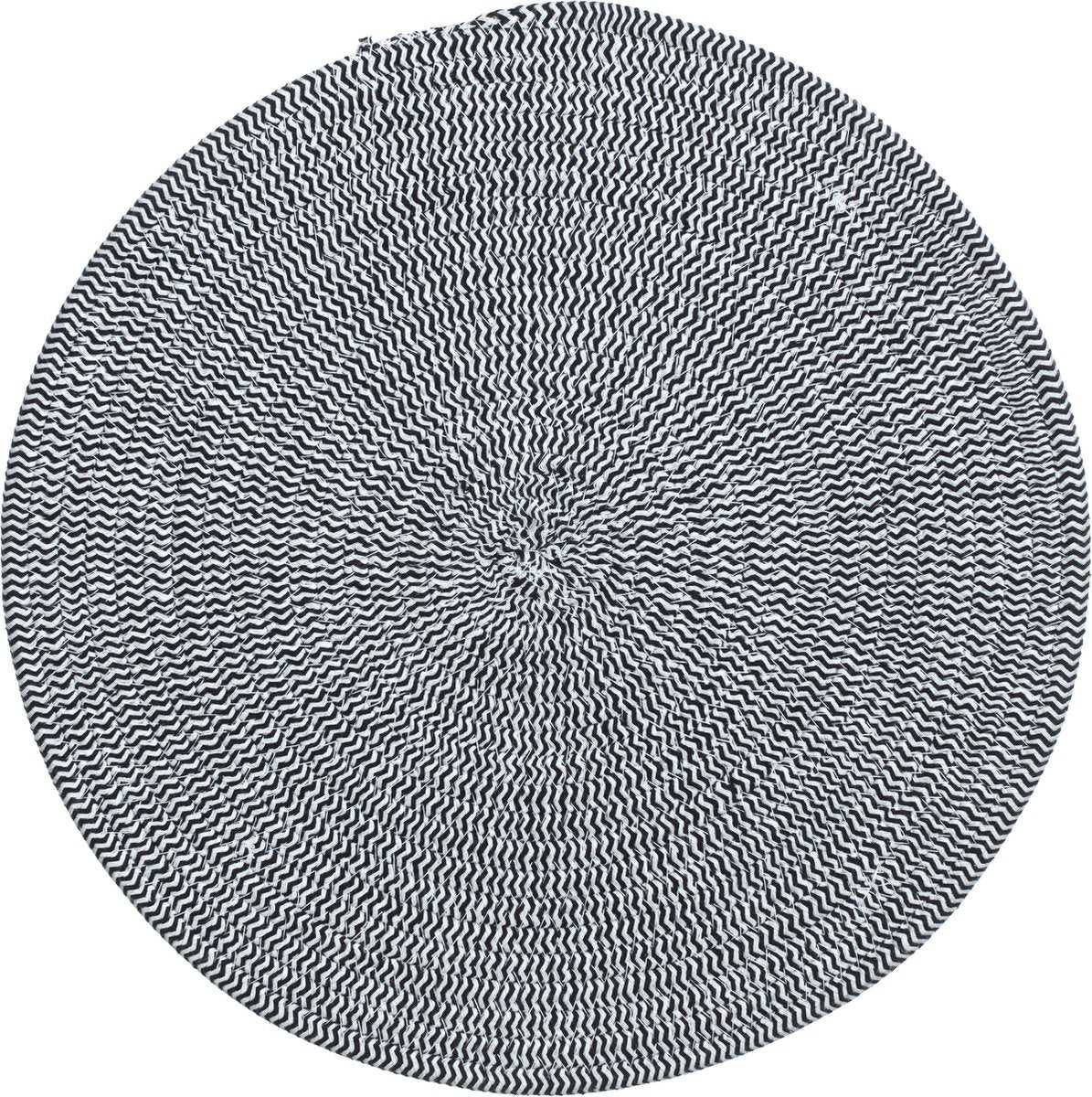 5Five Set de table rond lot de 2 coton Noir - Lavable - Dia 38 cm