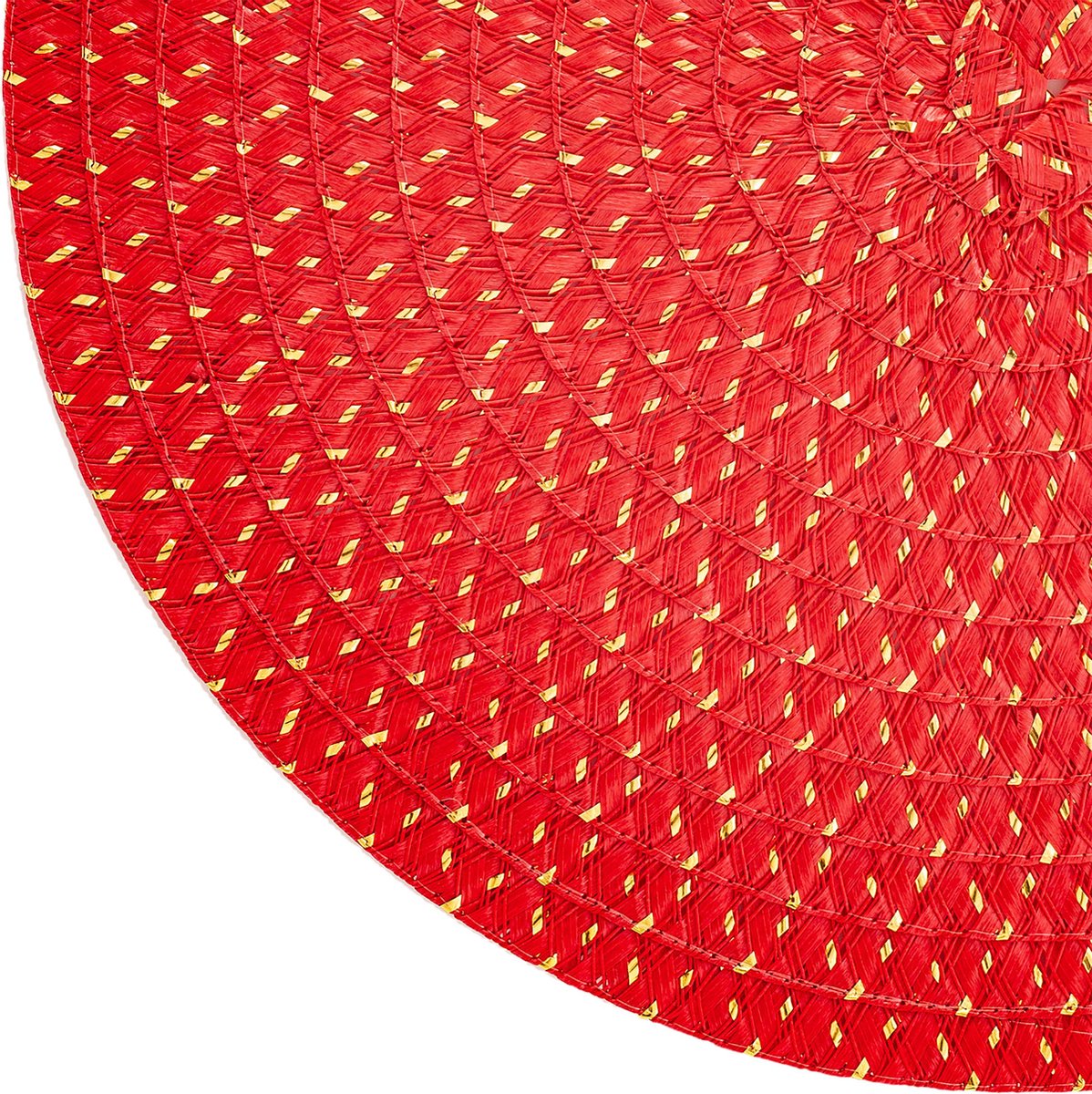 Placemat Rond ROOD - GOUD - ˜ 38cm - Set-4