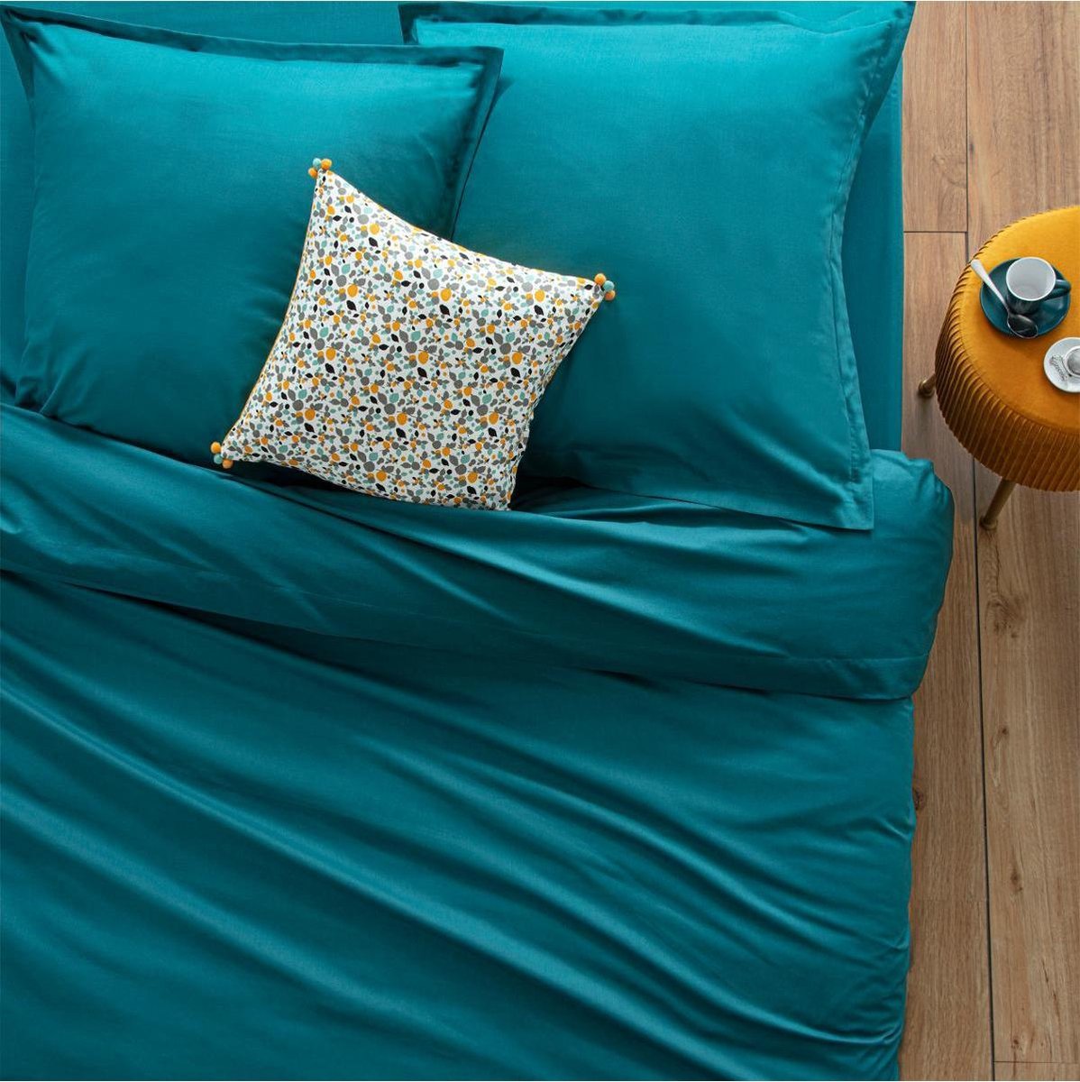 Atmosphera Duvet cover set with 2 pillowcases 240x220cm Turquoise