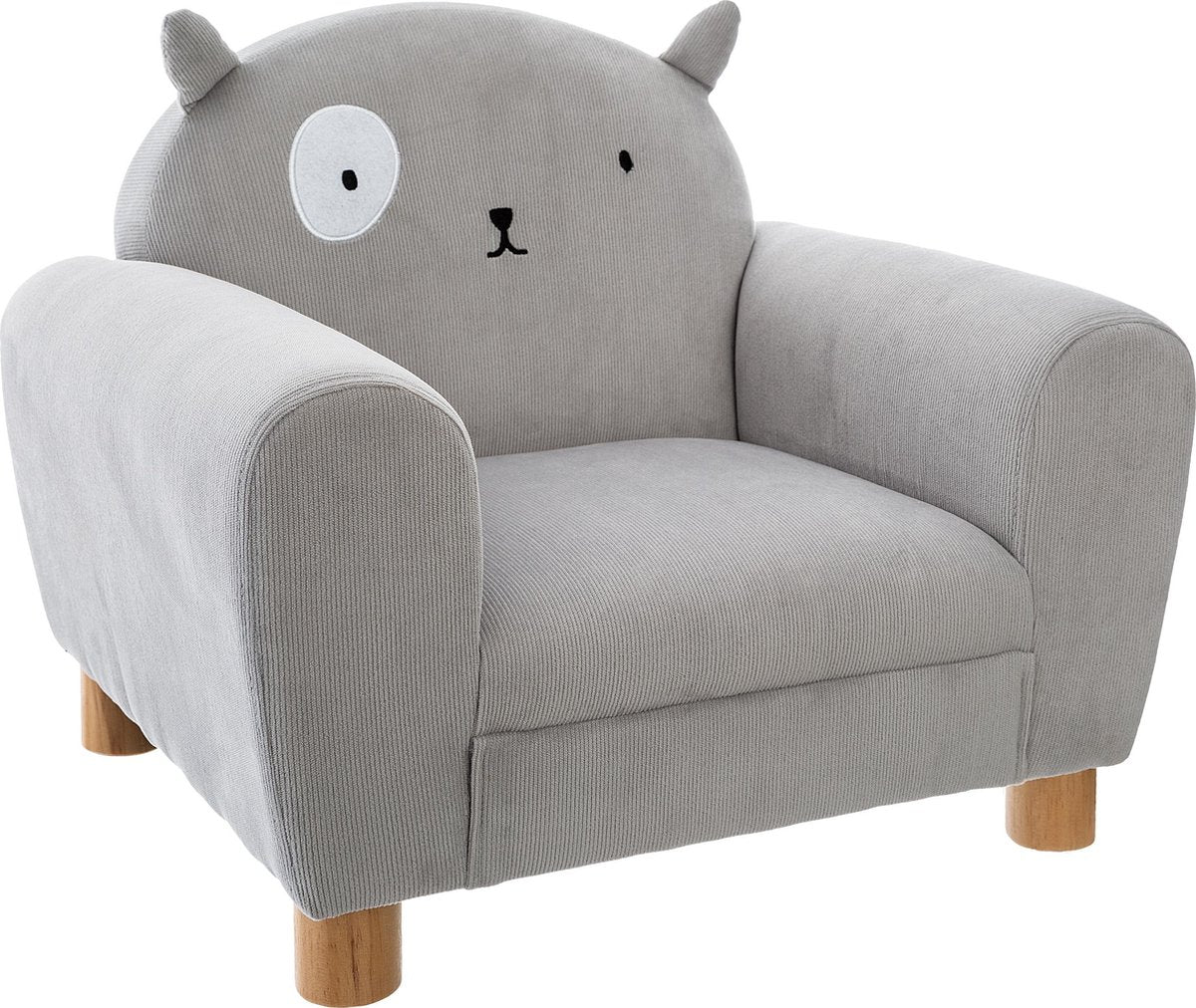 Atmosphera Kids Fauteuil gris avec oreilles de chat pour chambre d'enfant H 43 cm