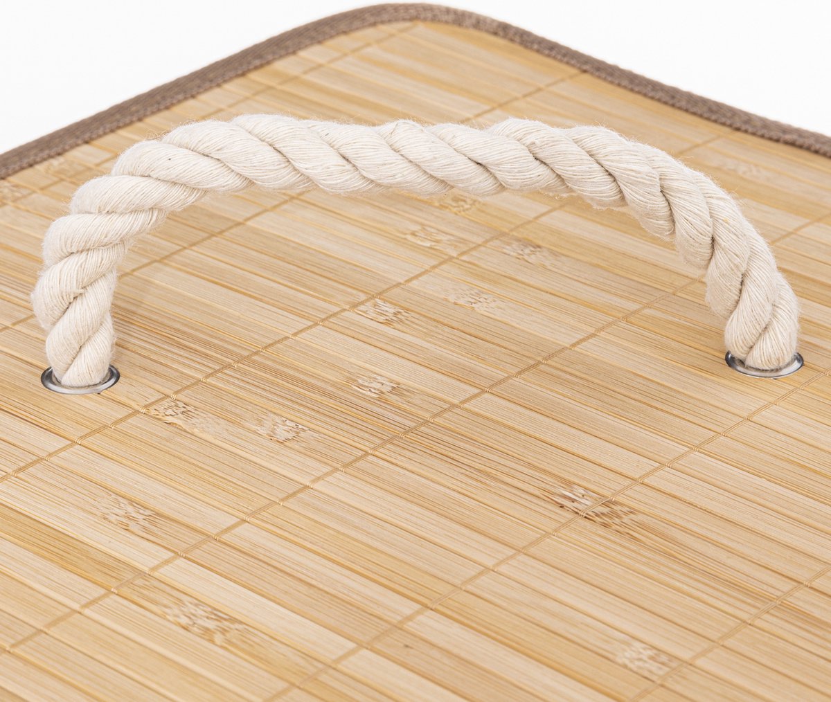 5Five Panier à linge triangulaire avec couvercle - Bambou - 48 Litres