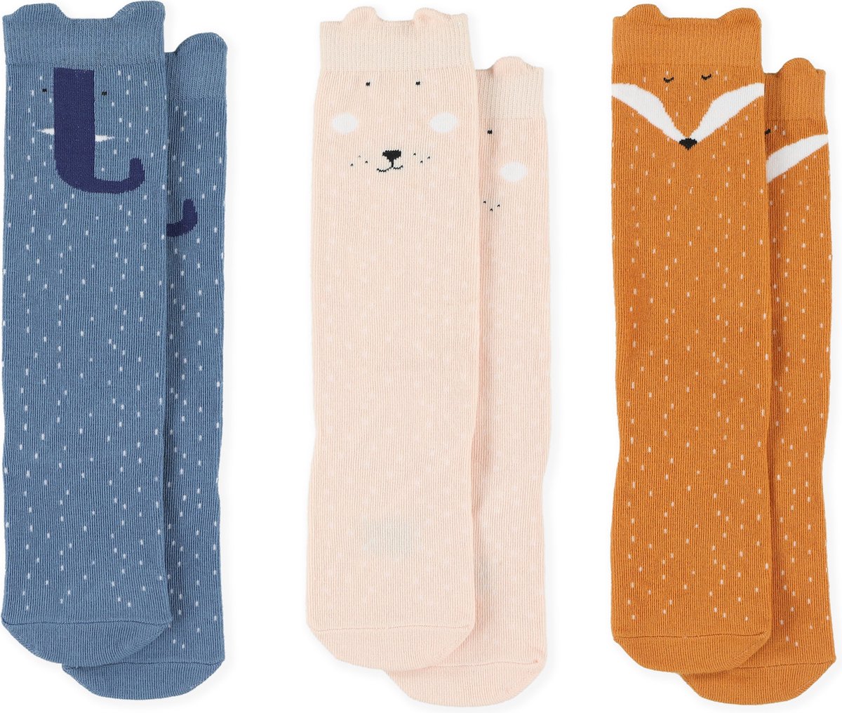 Trixie Chaussettes hautes lot de 6 paires - Lapin/Renard/Éléphant