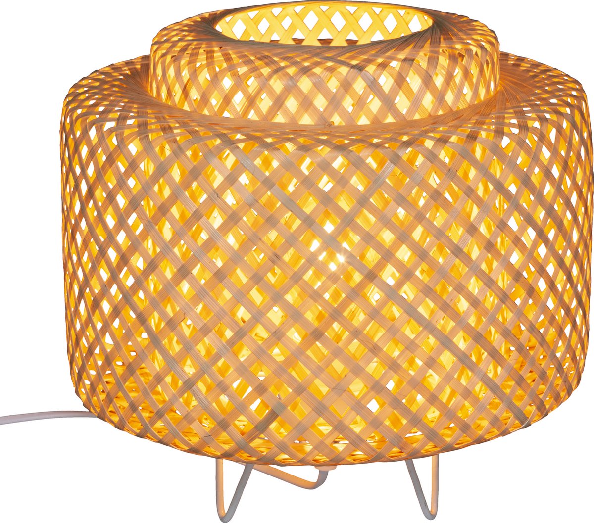 Lampe de table Liby sur pieds naturel - Bambou - E27 - H27