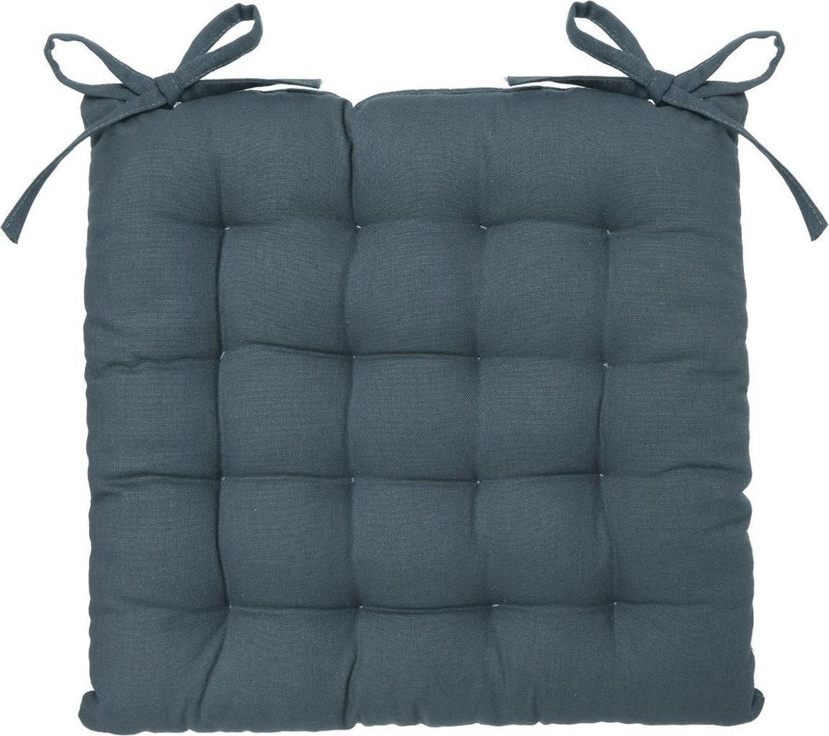 Coussin de chaise Atmosphera Loria Bleu38 x 38 cm - Avec 2 rubans - 100% coton