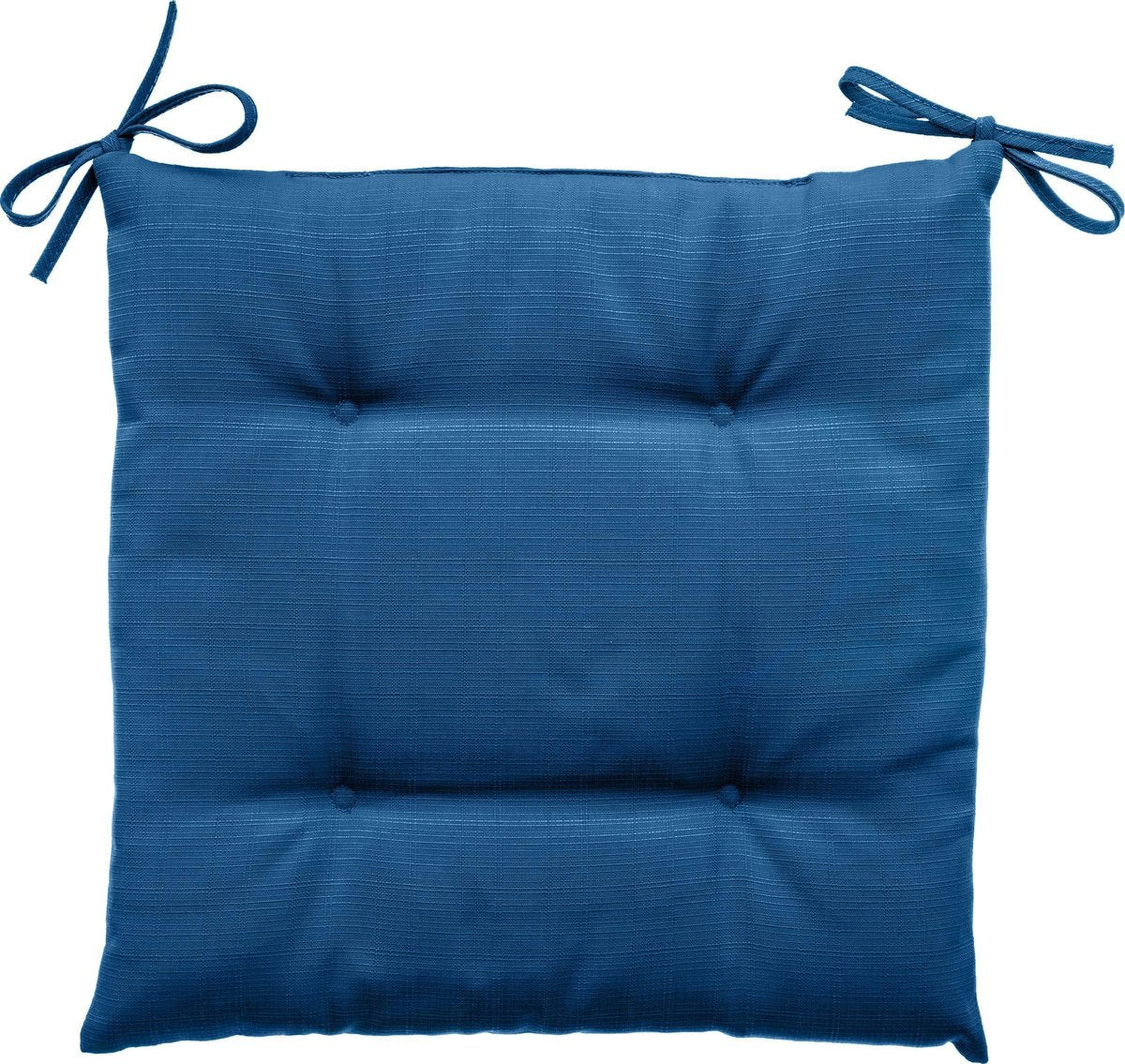 Hespéride Korai Coussin de chaise avec rubans - Déperlant - Déhoussable - 40x40cm - Indigo