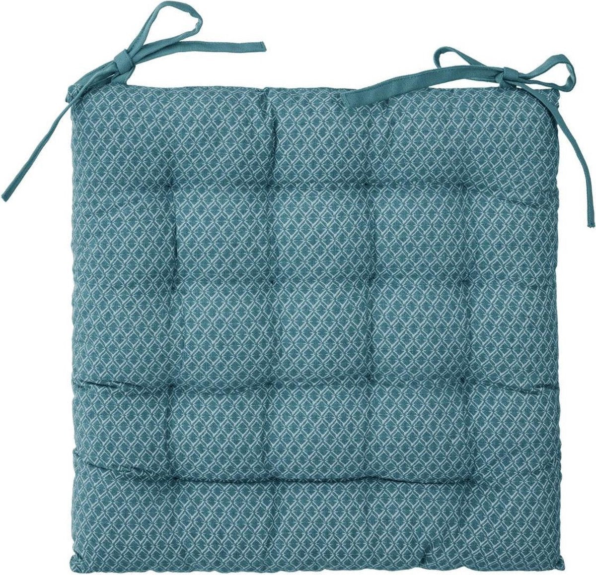 Atmosphera Coussin de chaise Otto bleu - 38 x 38 cm - Avec 2 rubans - 100% coton