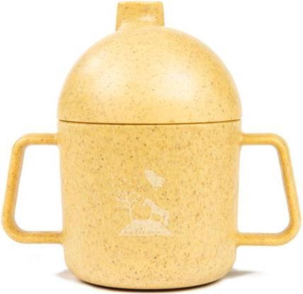 Pellianni: DRINKBEKER GEEL 11,5x12x7cm, 180ml, in tarwe, 100% biologisch afbreekbaar, handwas heeft de voorkeur