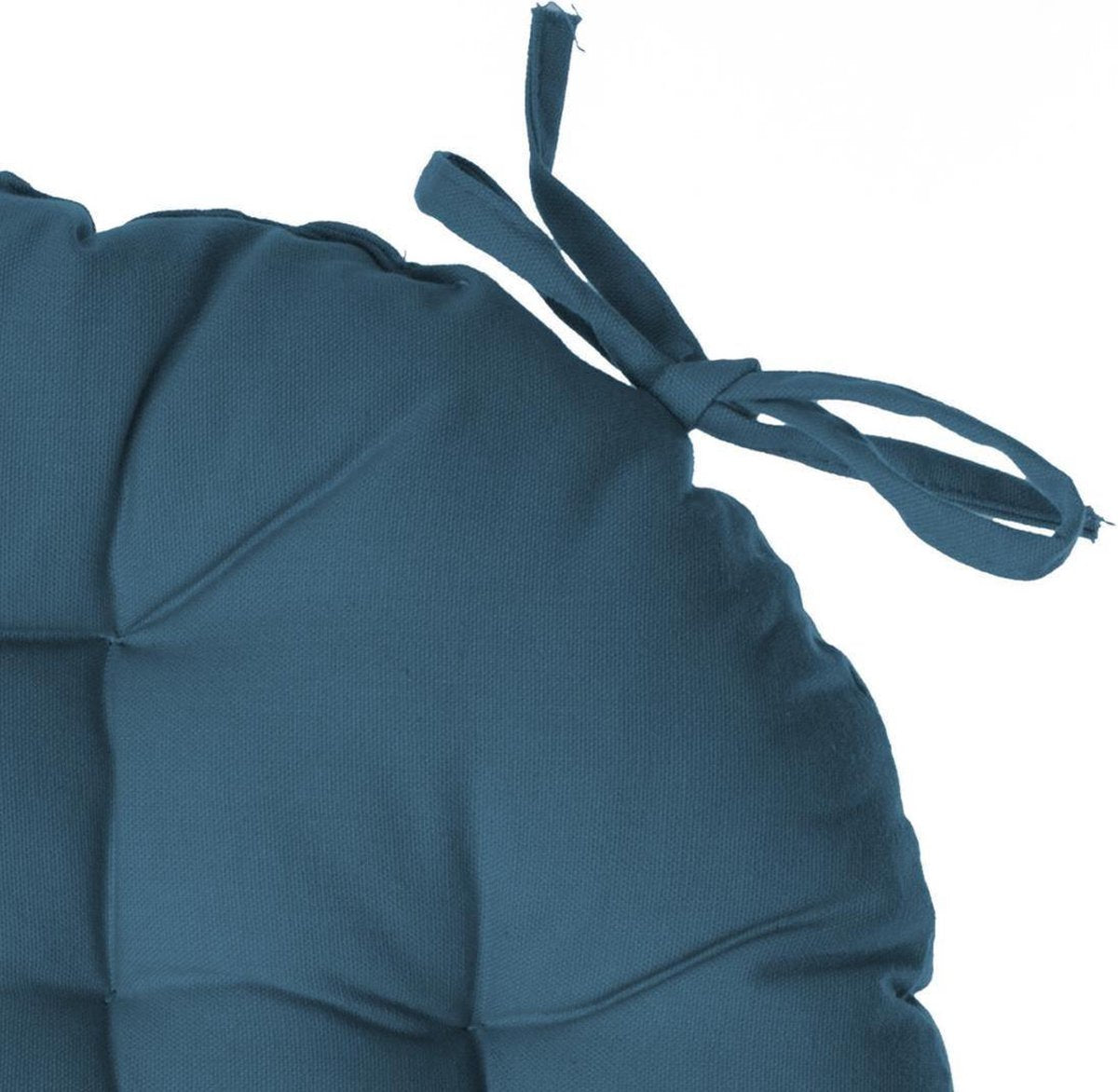 Coussin de chaise Atmosphera DELUXE rond bleu - Coussins de chaise ronds - D38 cm - Avec 2 rubans