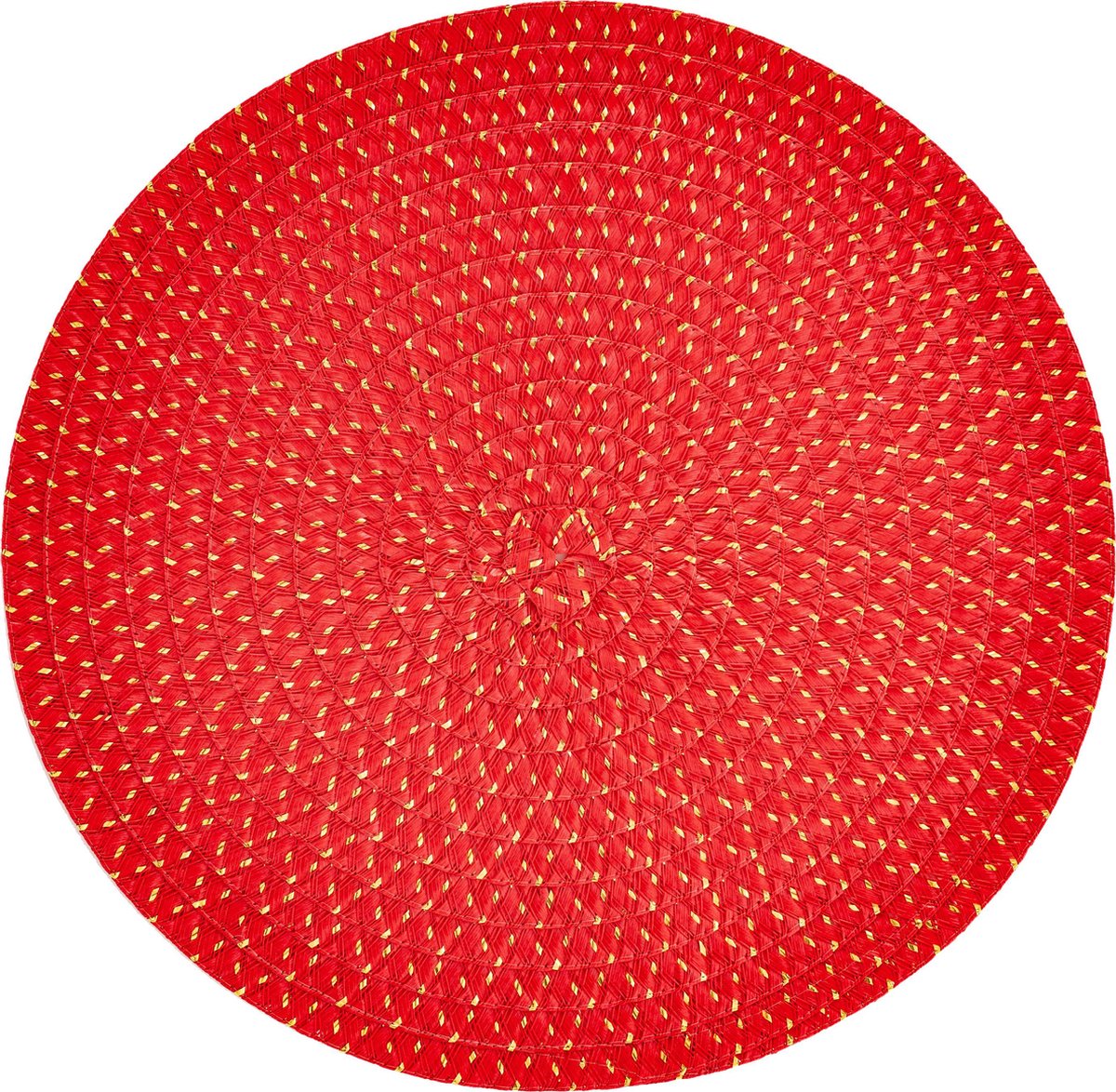 Placemat Rond ROOD - GOUD - ˜ 38cm - Set-4