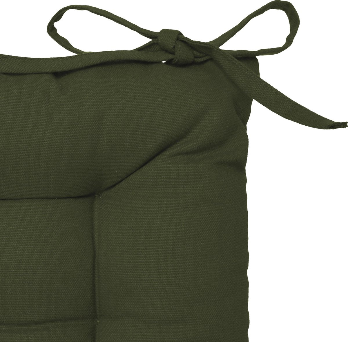 Atmosphera Coussin de chaise Loria 38 x 38 cm - Avec 2 rubans - 100% coton - Kaki