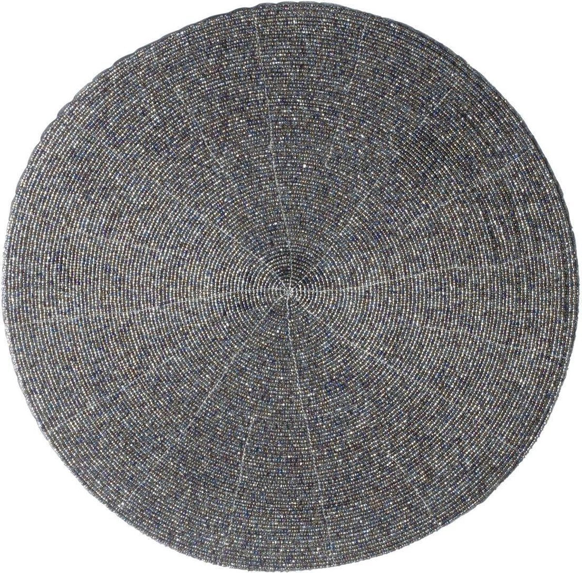 Secret de Gourmet Placemat parels Grijs - Rond - Dia 35 cm - Onderlegger