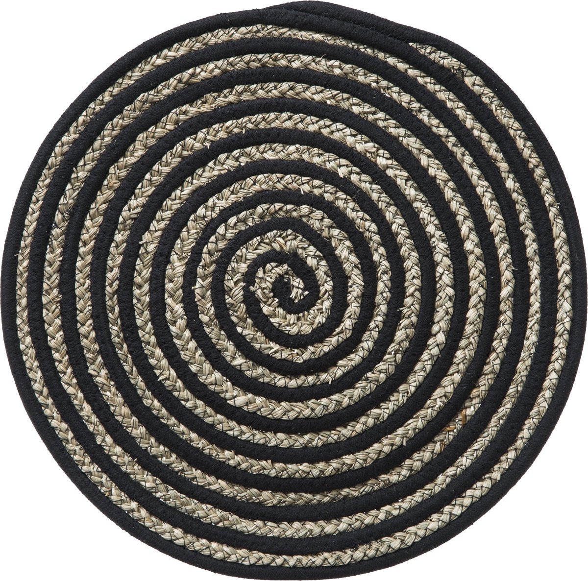 Set de table 5Five terre - Rond - Dia 38 cm - Noir / Naturel - Jacinthe - 2 pièces