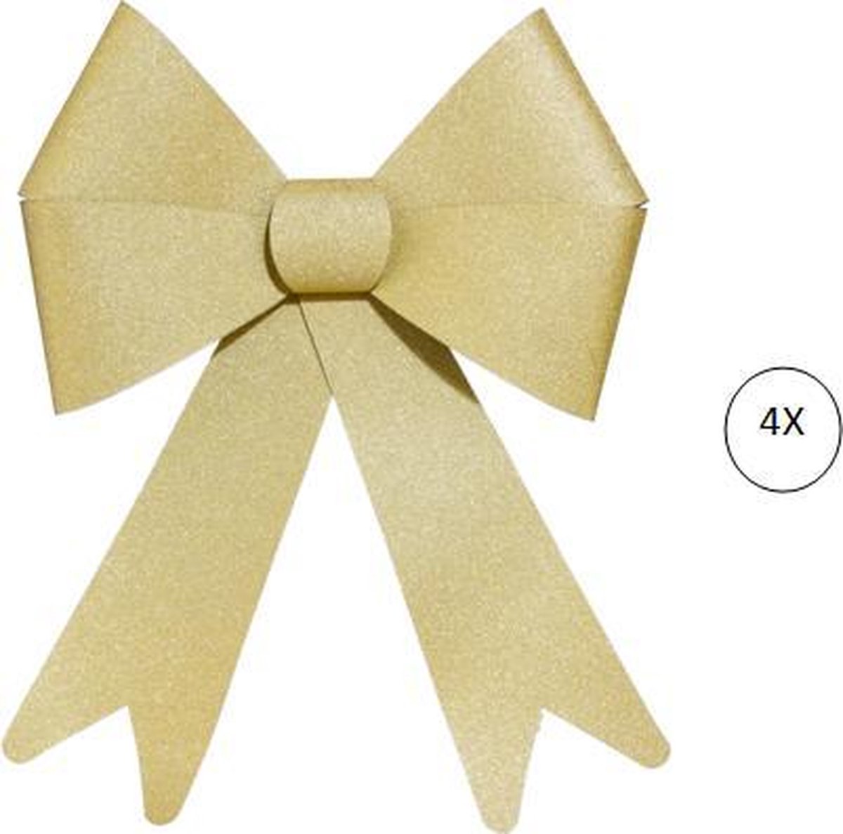 Noeud de Noël pour le sapin de Noël - Lot de 4 - Noeud super mignon pour cadeaux - Décoration de Noël - Or - 30 x 19 cm
