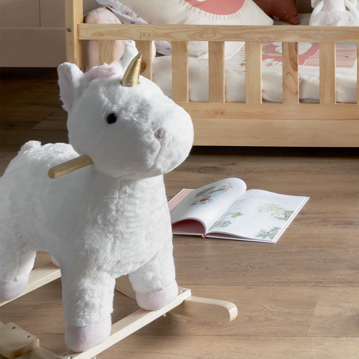 Rocking horse - Unicorn - White - 64 x 55 x 33 cm