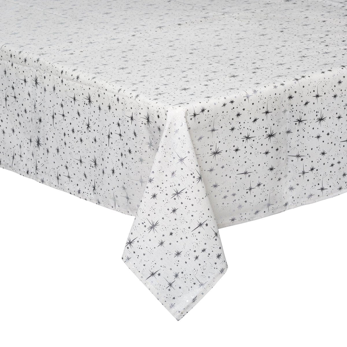 DELUXE XXL tablecloth cotton - Galaxy silver - 140 x 360 cm - Christmas tablecloth