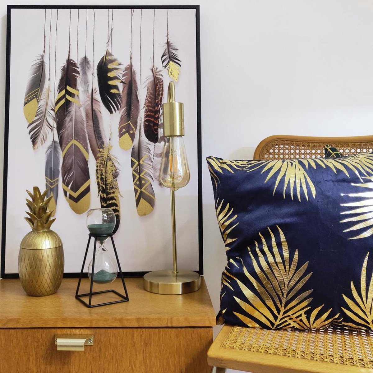 Tafellamp - Metaal - Goud - 46 cm