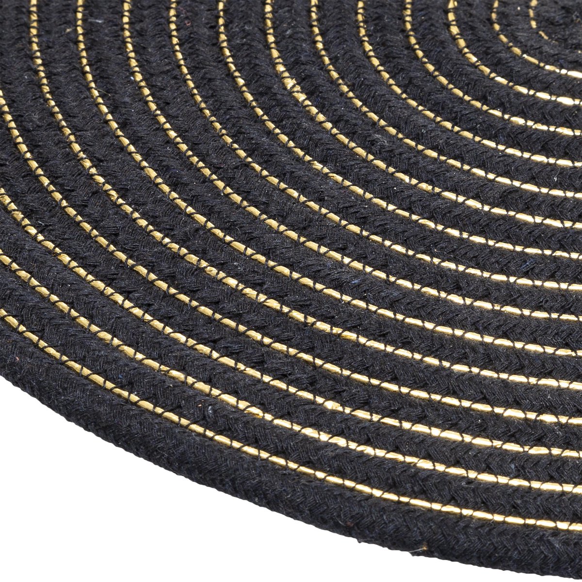 Atmosphera onderlegger set van 2 - Glanzend - Zwart - Placemat - D35 cm