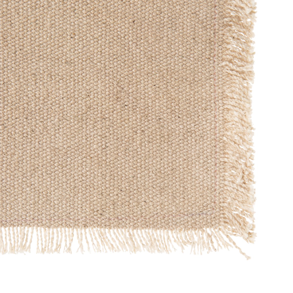 Secret de Gourmet Maha Placemat katoen met franjes - Set van 4 stuks - 45x30cm - Beige