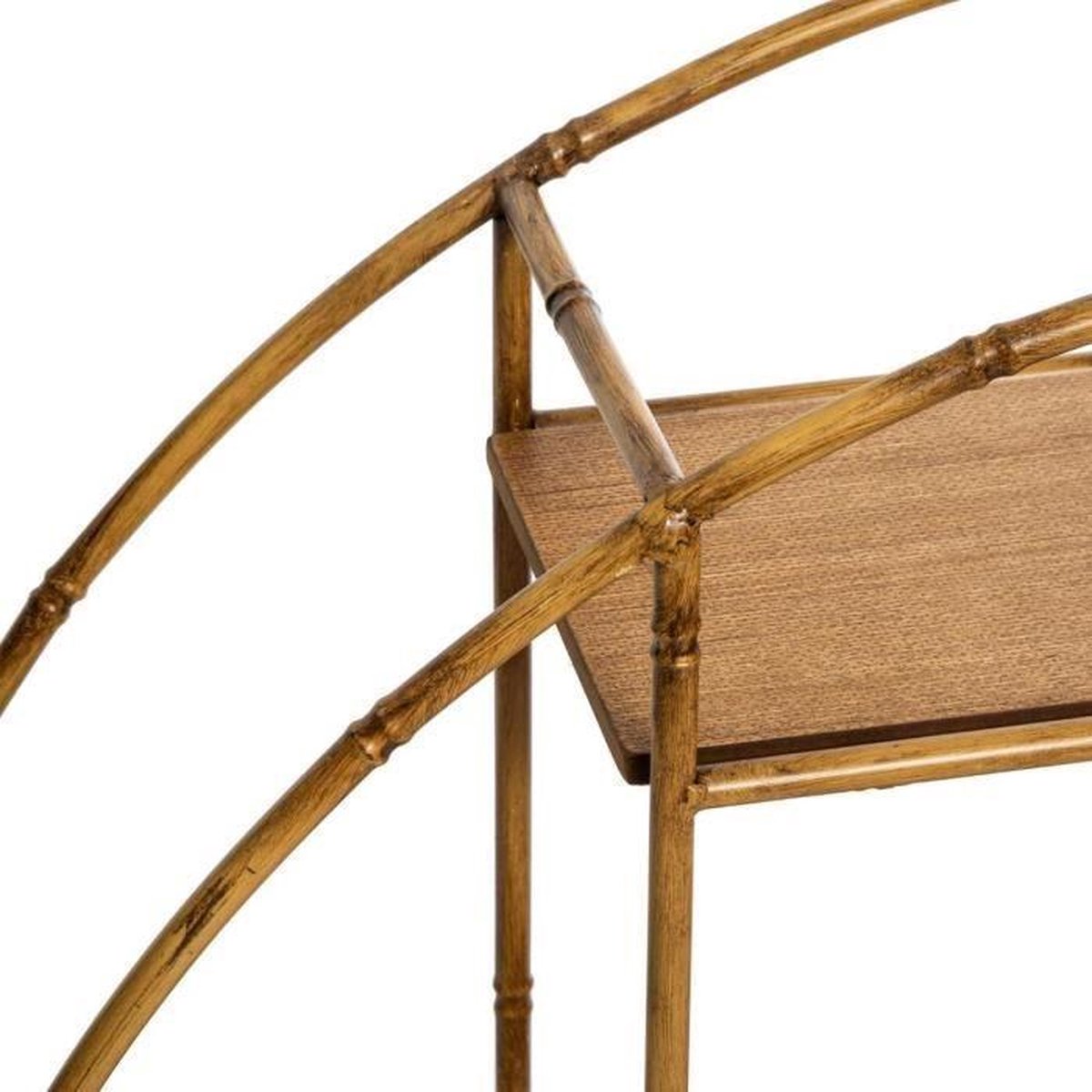 Asco ronde wandplank in metaal en hout - Naturel - L. 77 x l. 18 x H. 77 cm