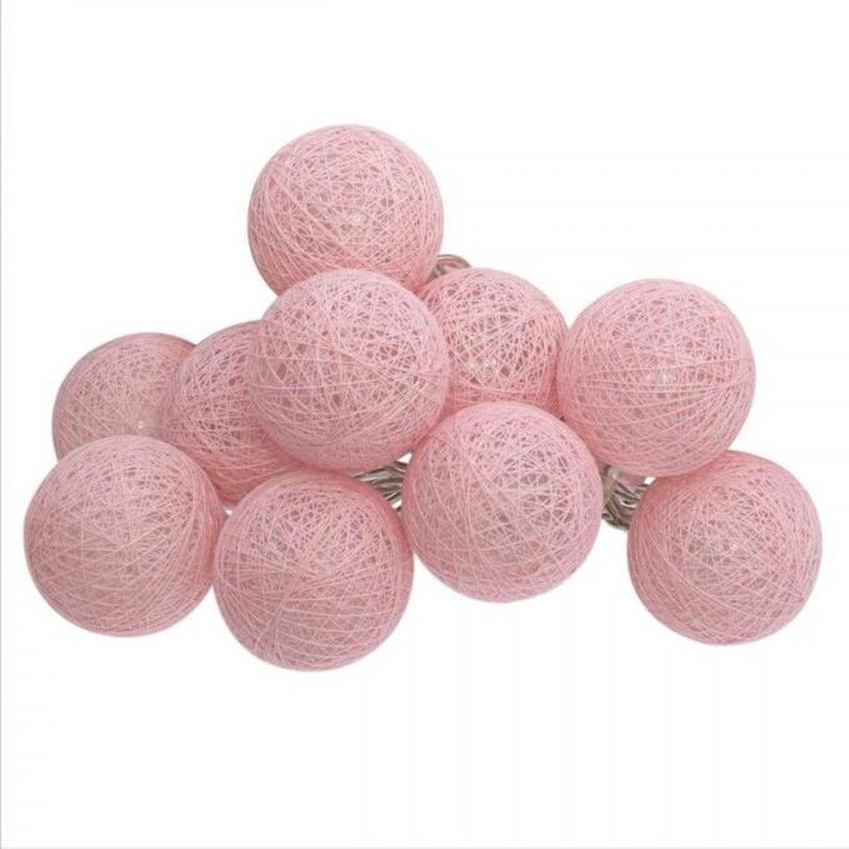 Atmosphera LED Lichtslinger - Batterijen niet inbegrepen - 10 ballen - Ø6cm - Roze