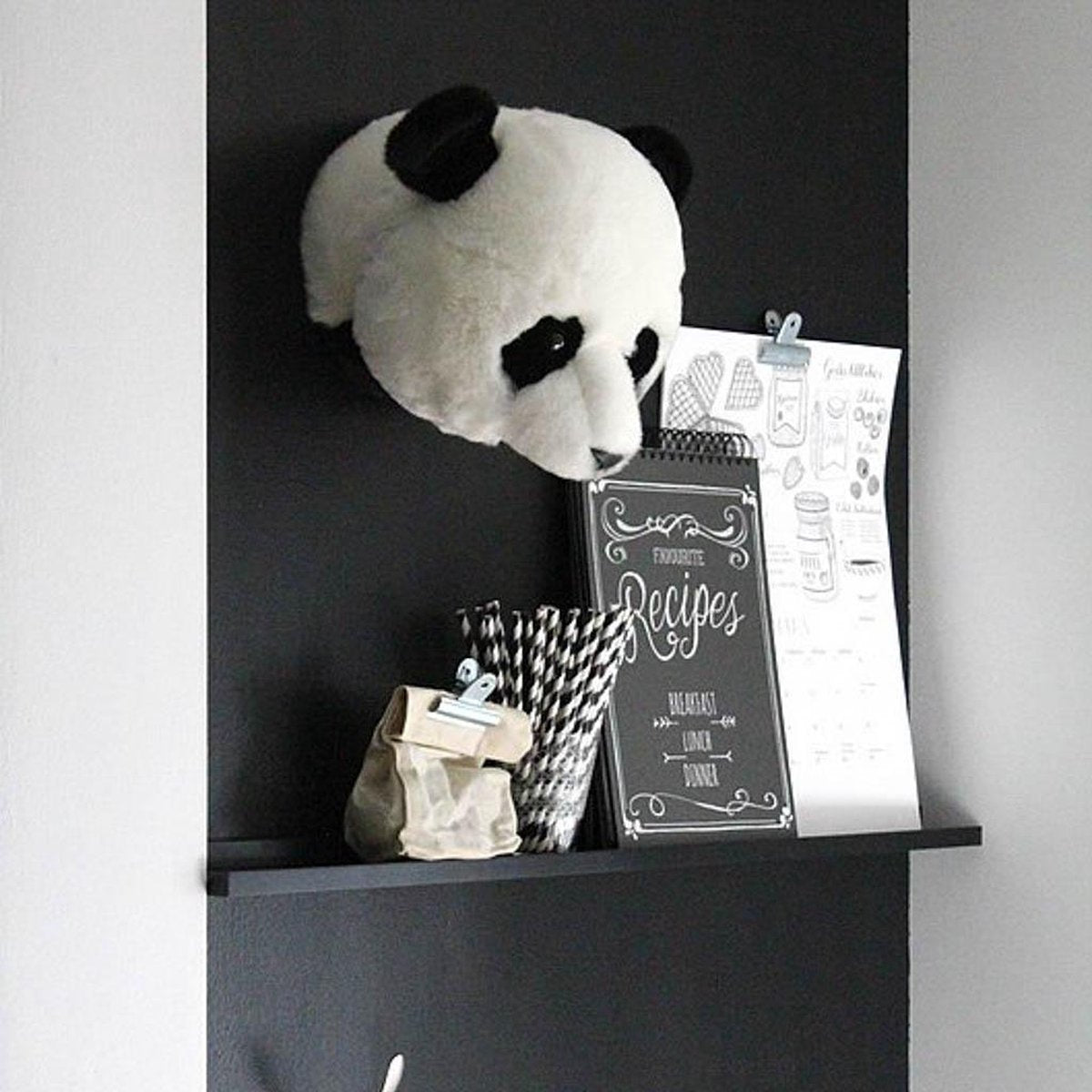 Wild &amp; Soft Thomas animal head plush wall decoration - Giant panda