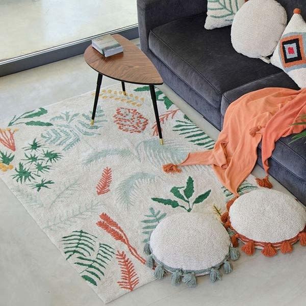 Lorena Canals Washable cotton rug - Botanic Plants M - 140x200cm