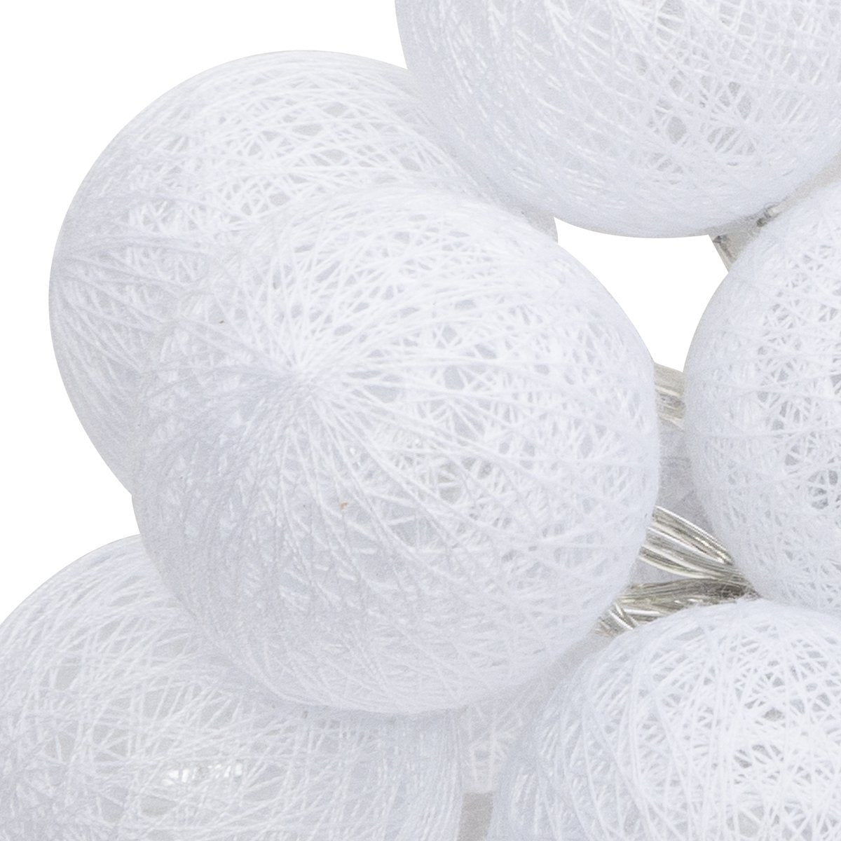 Atmosphera LED Lichtslinger katoen - Cotton Ball - 20 Ballen - Ø6cm - Wit