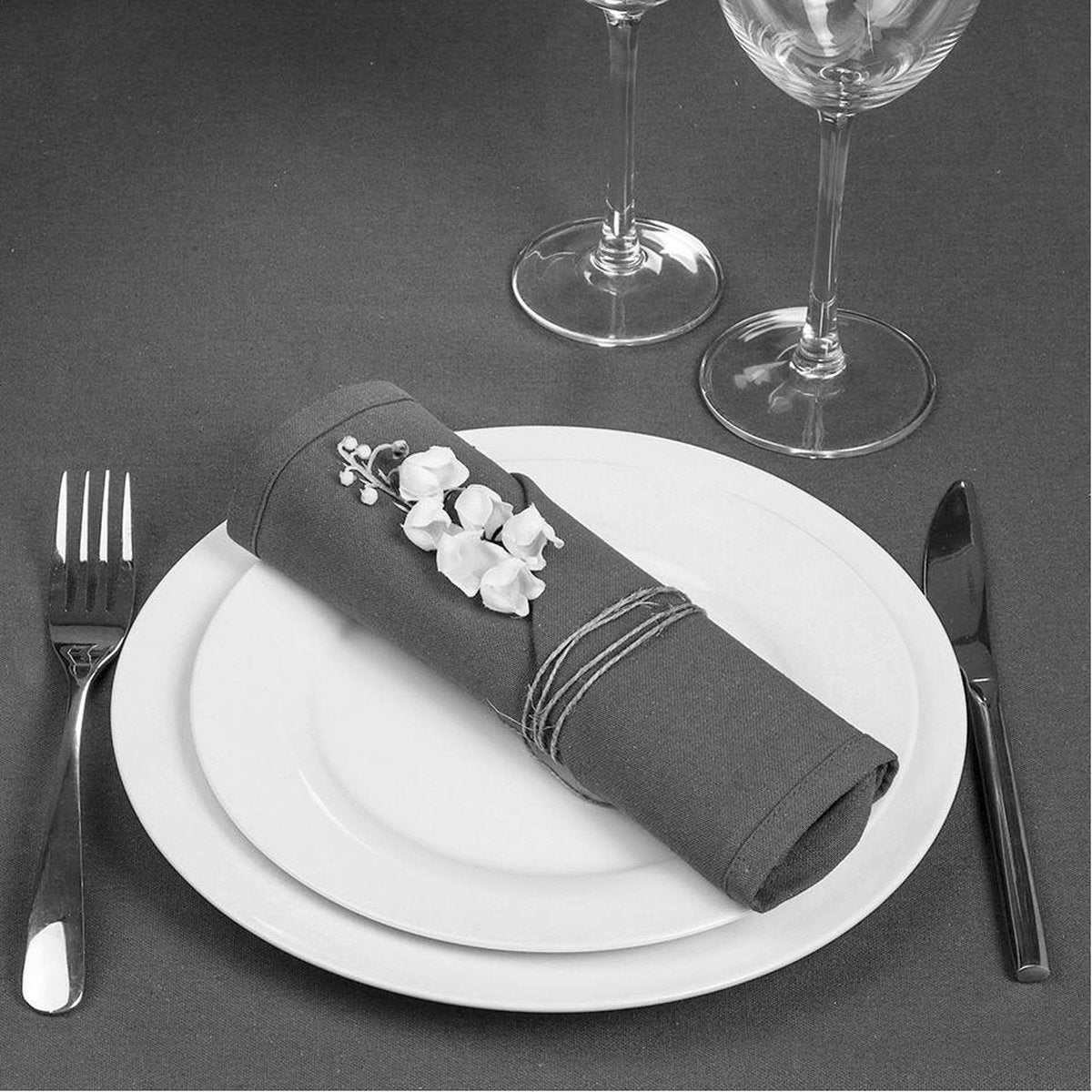 Atmosphera Katoenen servetten Donker Grijs - 4 stuks - Stoffen servetten - 40 x 40 cm