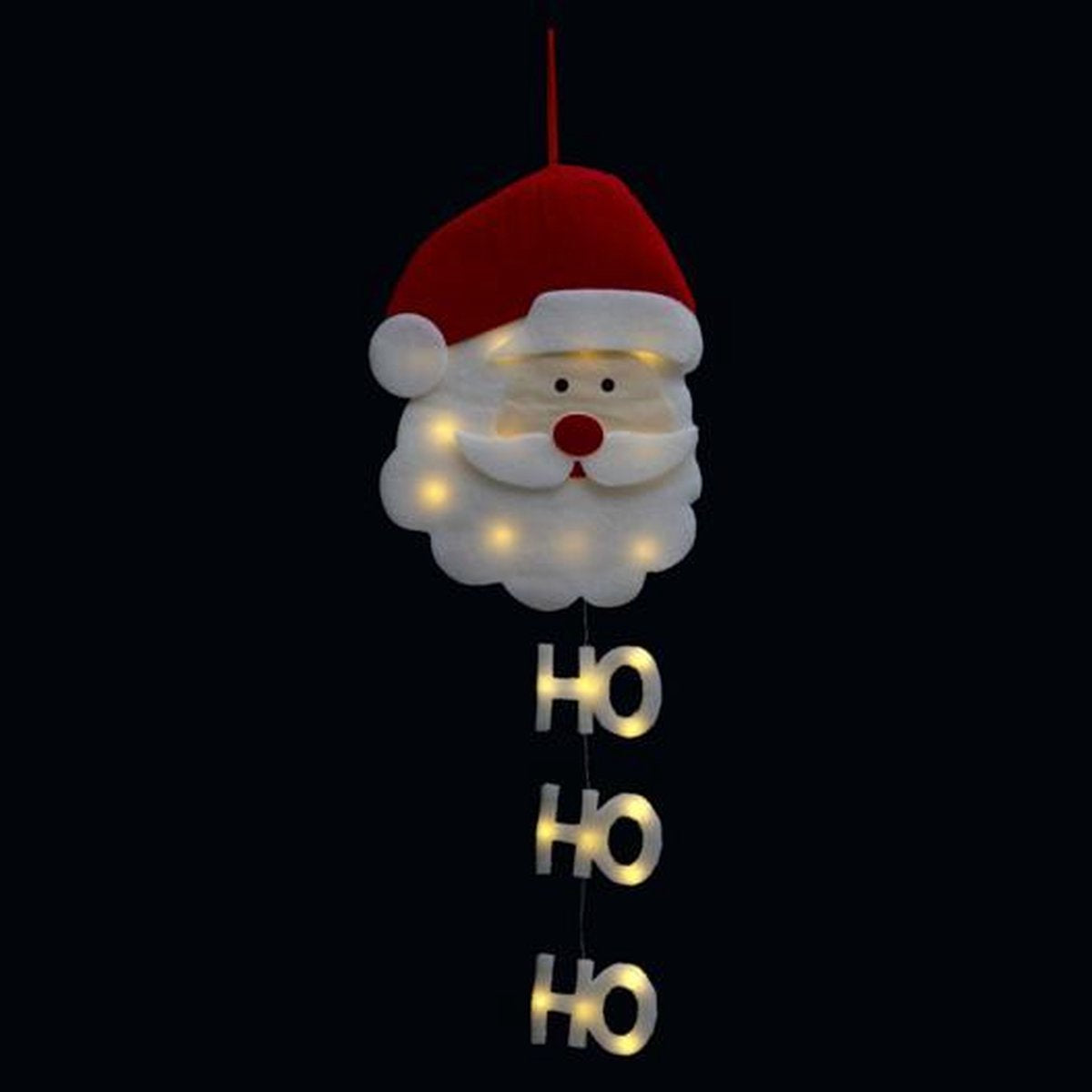 Père Noël lumineux à suspendre H 50 cm - Décoration de Noël - Père Noël - Feutrine