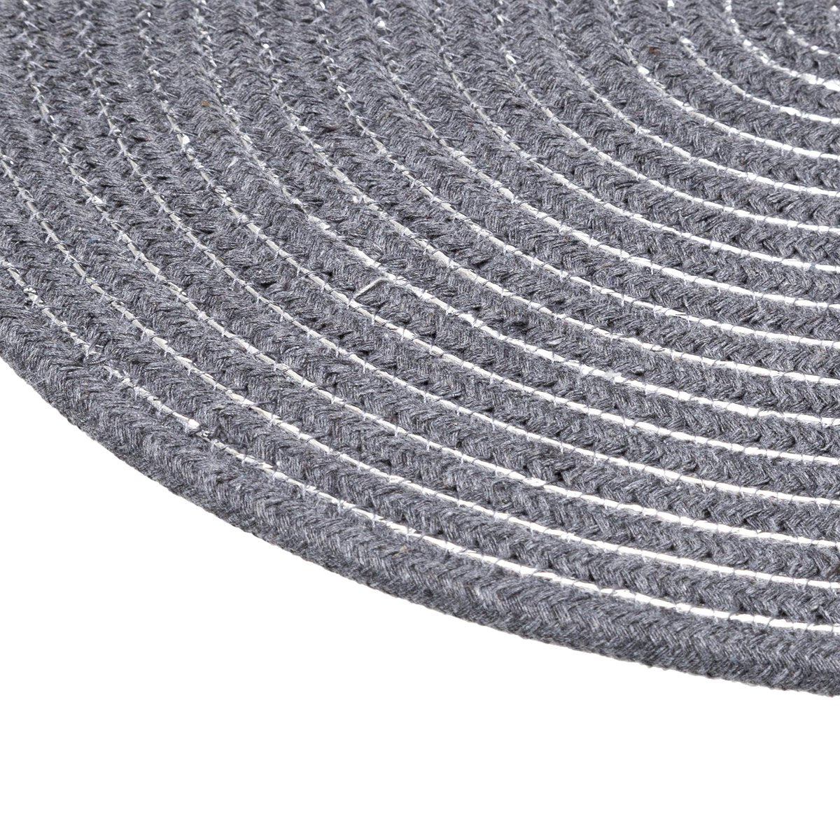 Atmosphera onderlegger set van 2 - Glanzend - donker grijs - Placemat - D35 cm