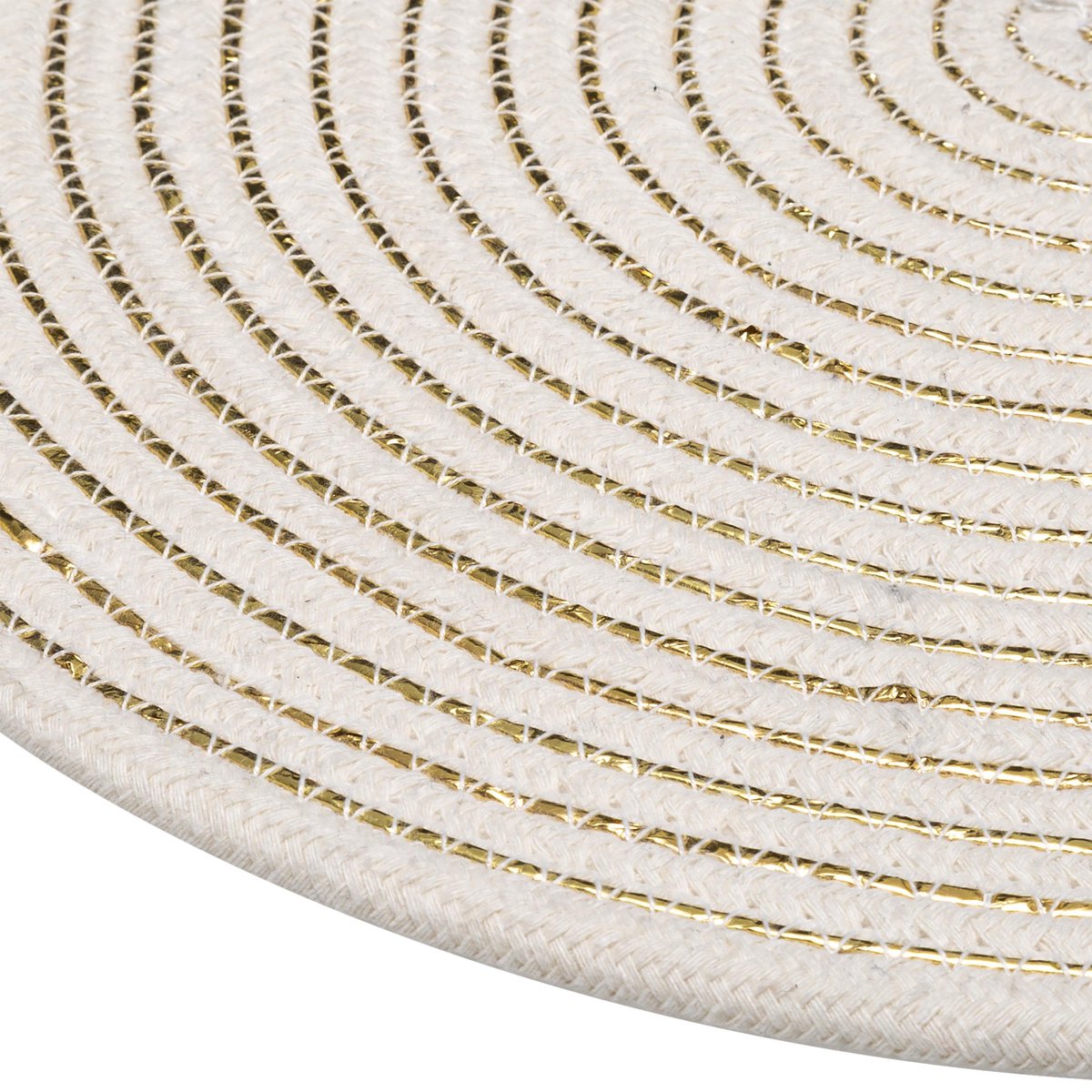 Atmosphera onderlegger set van 2 - Glanzend - licht beige - Placemat - D35 cm