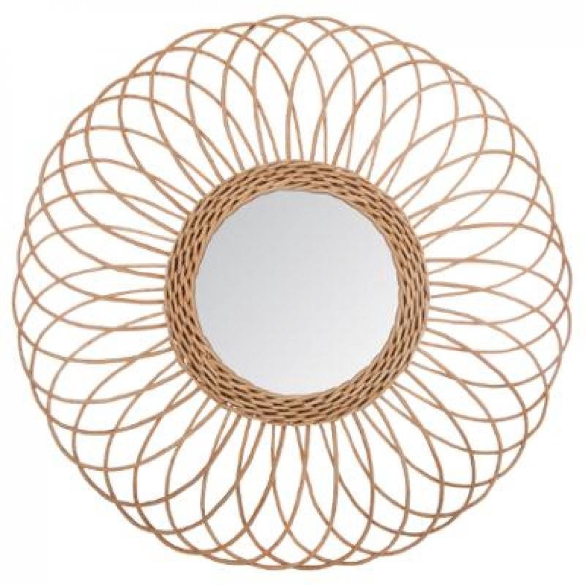 Miroir rond | 56 cm de diamètre | Rotin | Miroir mural | décoration murale