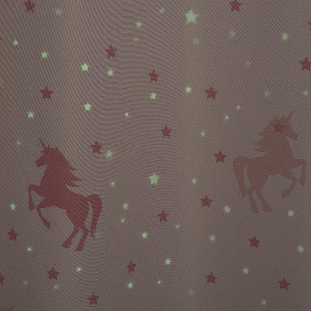 Rideaux Enfants 140x250m - rideaux habillage de fenêtre enfant - rideaux prêts à l'emploi avec crochets anneaux chambre d'enfant - Brille dans le noir - Rose avec licorne licorne